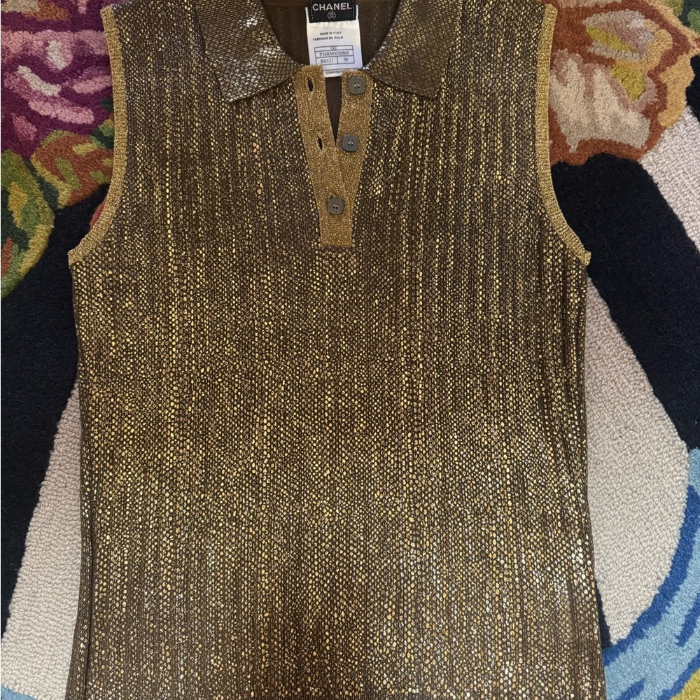 CHANEL Cruise Rare Gold Top NWOT